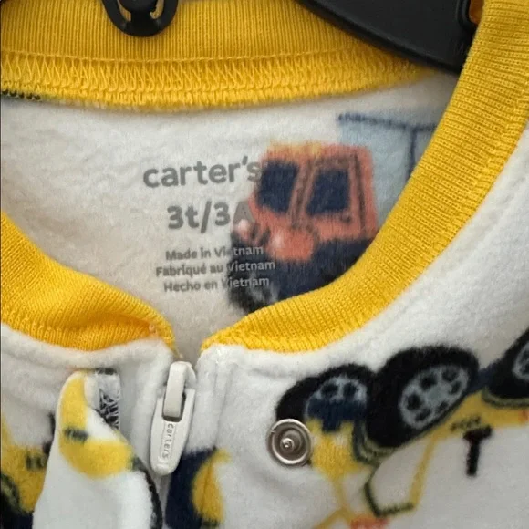 Carter’s Boys Pajamas 2-Pack Size 3T Footed Sleepers Trucks & Stripes - Picture 3 of 12